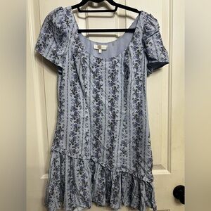 LoveShackFancy Blue Floral Dress